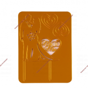 Топпер «Влюблённая пара», с сердечками, цвет золото - Кондитер плюс. Товары для кондитеров 