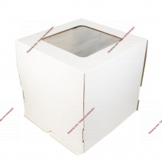 Коробка для торта, 35x35x25 см белая с окном - Кондитер плюс. Товары для кондитеров 