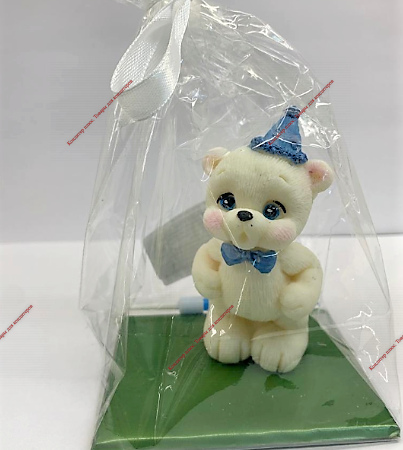  Фигурка из глазури "Мишка именинник + свеча в комплекте"(цвет микс) - Кондитер плюс. Товары для кондитеров 