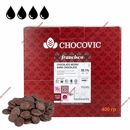 Шоколад Chocovic Francisco темный 55,1%  400 гр - Кондитер плюс. Товары для кондитеров 